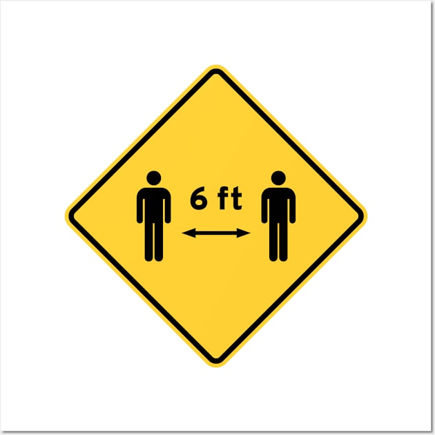 Coronavirus 6 ft yellow road warning sign Wall Art by Lita-CF